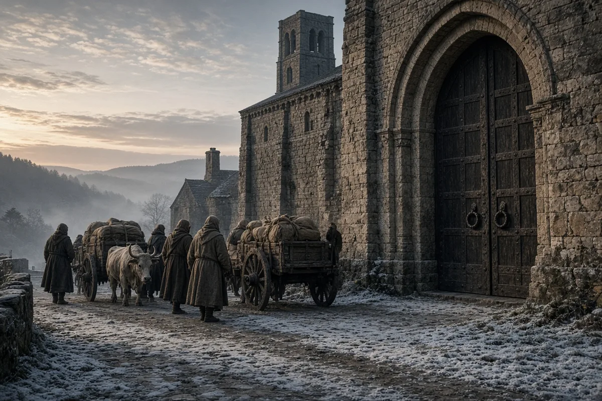 After the Norse raids of 845, displaced families sought refuge at the abbey where Rabanus Maurus served.