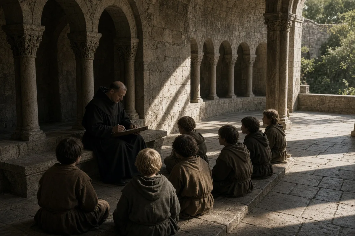 While sheltering families, Rabanus Maurus continued the abbey’s work of teaching the displaced.
