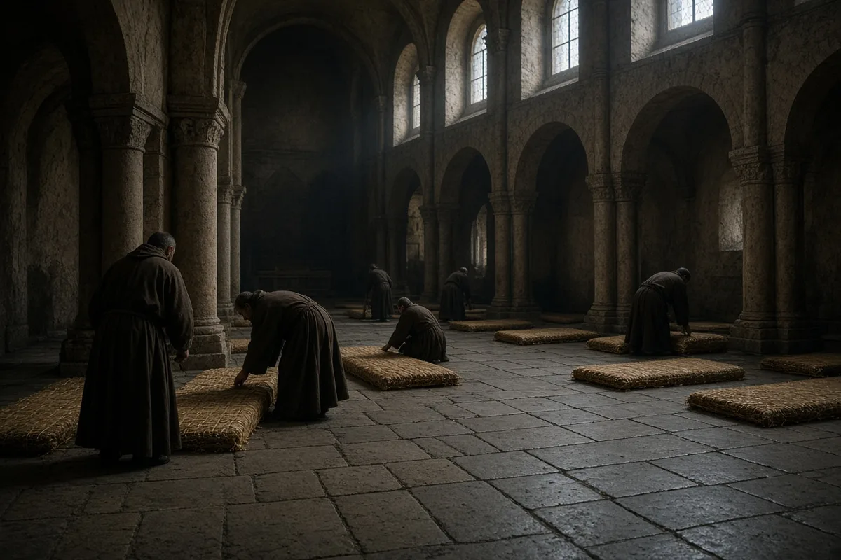 The abbey buildings were converted into sleeping quarters for families left homeless by the Norse incursions.