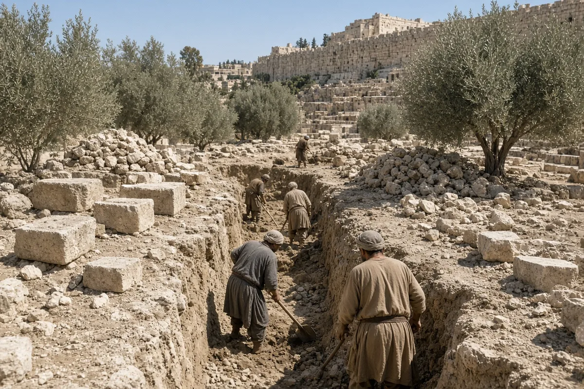 Excavation at the site revealed the buried remains of the Holy Sepulchre.