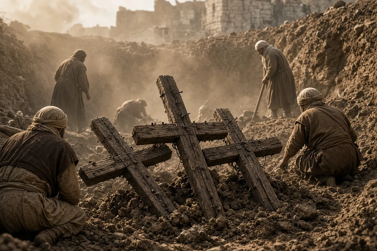 Three crosses were recovered during the digging ordered by Helena.
