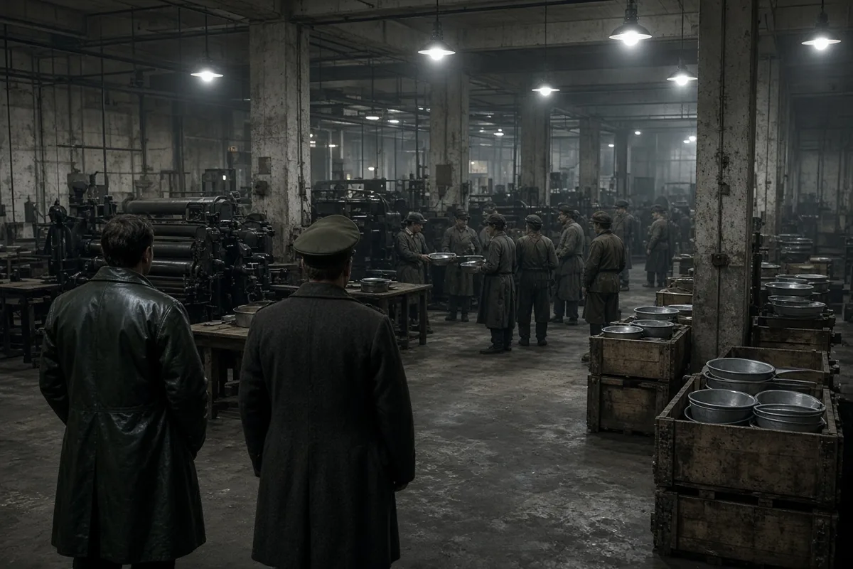 Workers were moved to Schindler's new factory site in the Sudetenland for safety as the war neared its end.