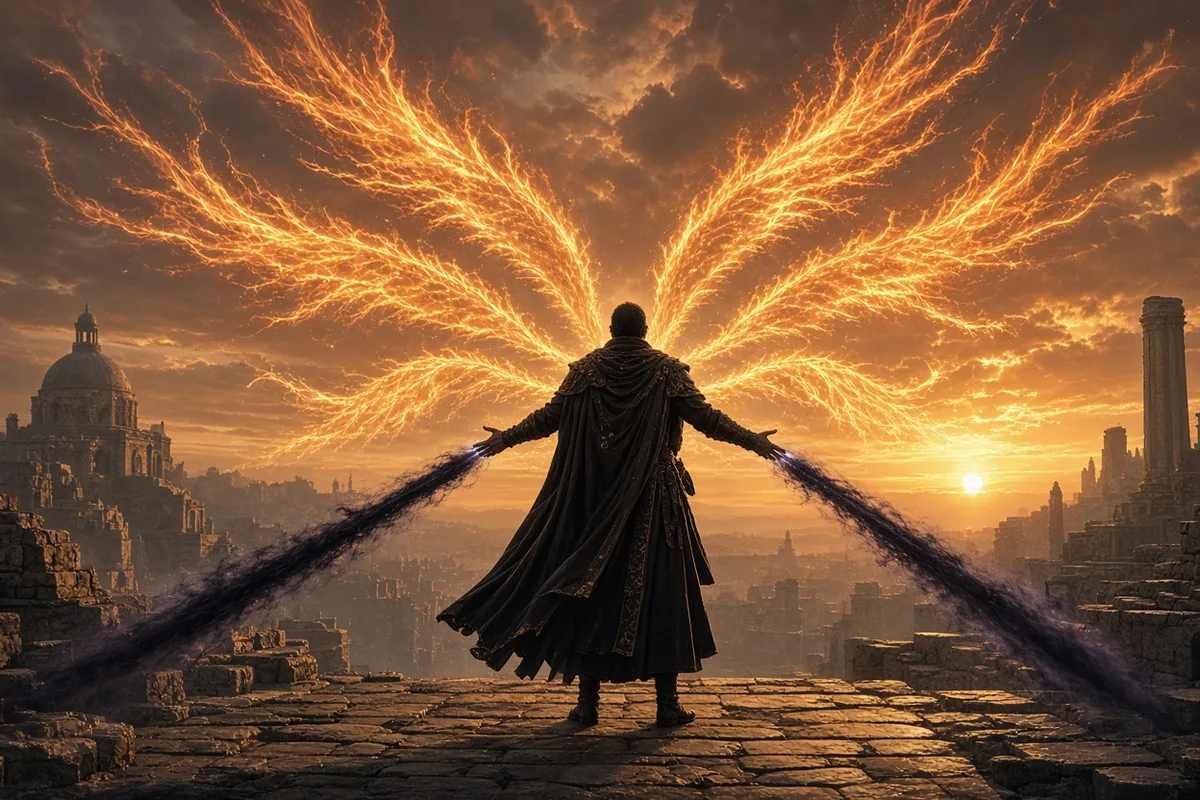The vision took the form of a crucified man with six seraphic wings.