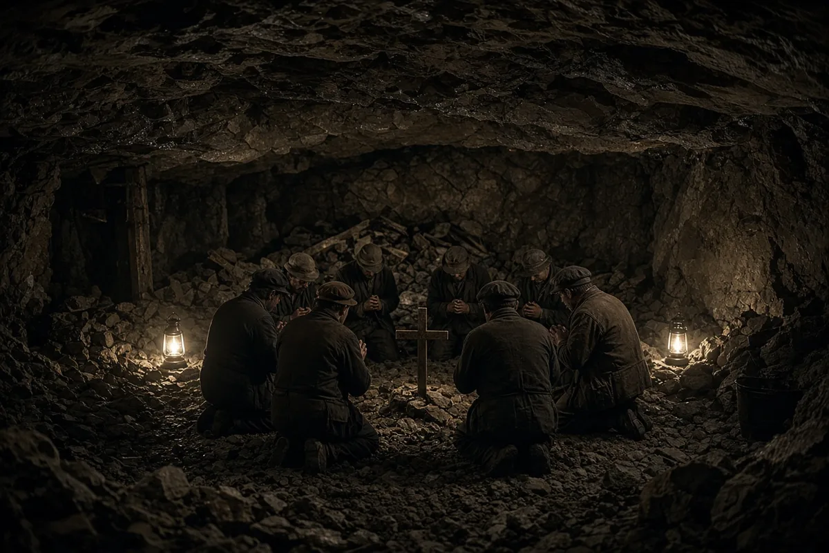 The miners formed regular prayer circles to maintain morale during the ordeal.