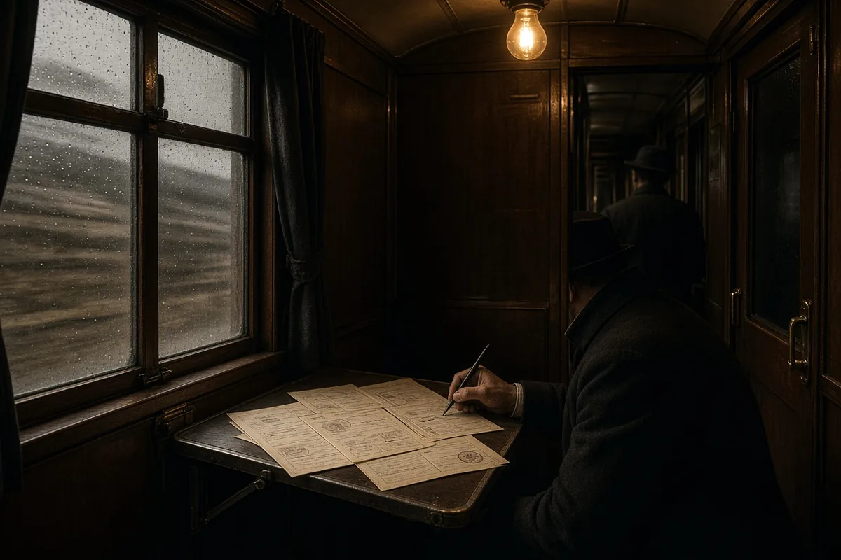 Sugihara continued writing visas by hand even after boarding the train leaving Lithuania.