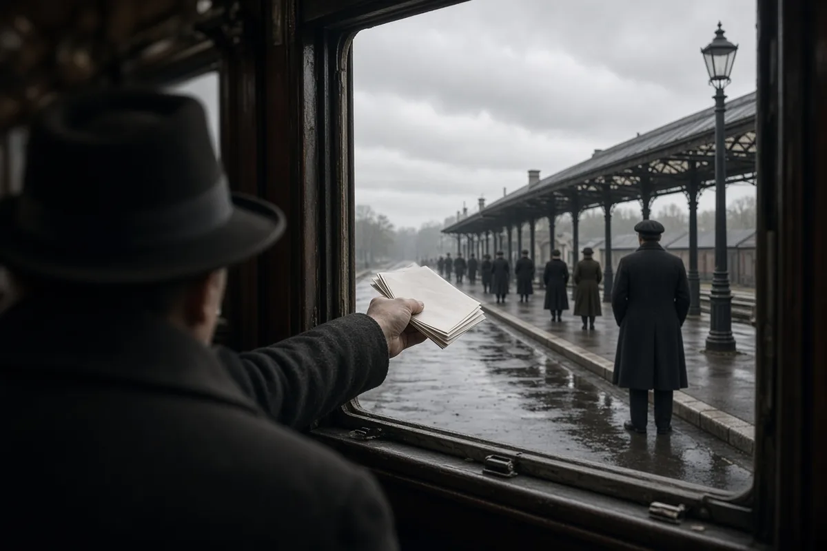 He issued additional documents from the train itself as it began to pull away.