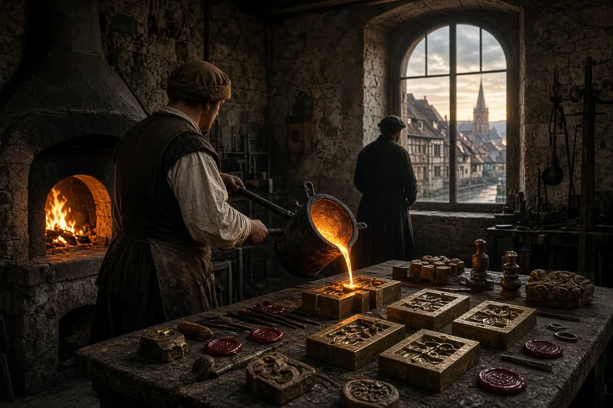Gutenberg perfected an alloy of lead, tin, and antimony that allowed durable, reusable metal type to be cast in quantity.