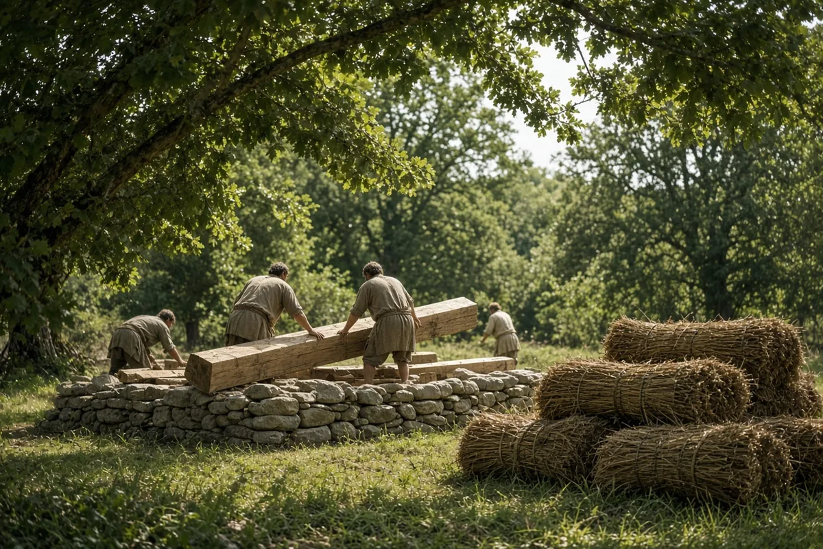 The monastery at Kildare was constructed with simple wooden buildings that housed both religious and lay communities.