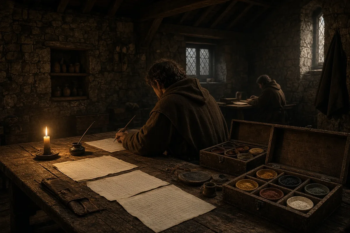 The monastery became a center of learning where manuscripts were copied and preserved.
