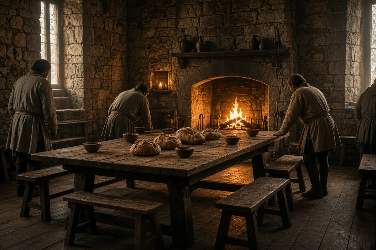 Hospitality at Kildare included providing food and drink to the poor and visitors.
