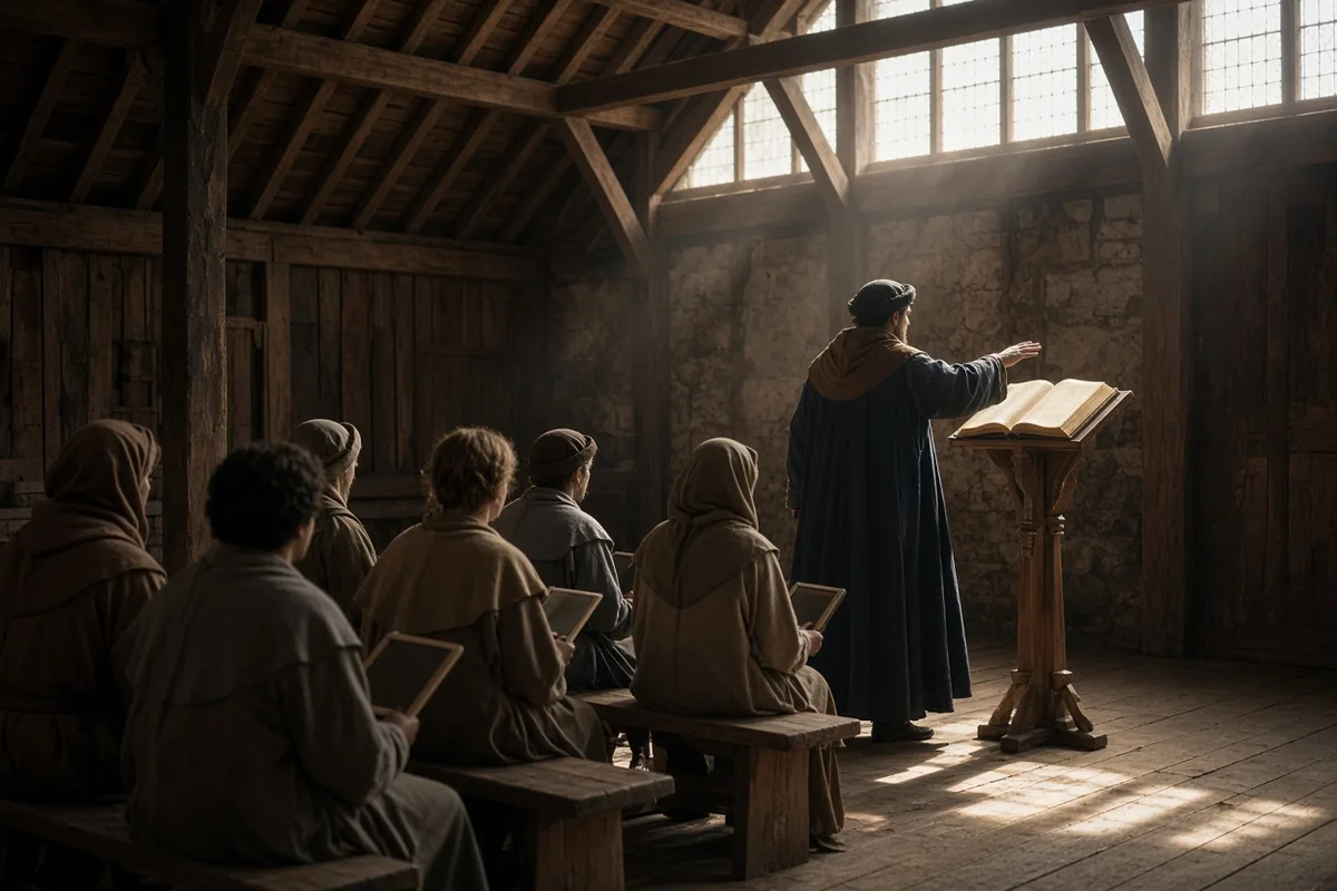 The poor and local children received education in reading and religious instruction at the monastery.