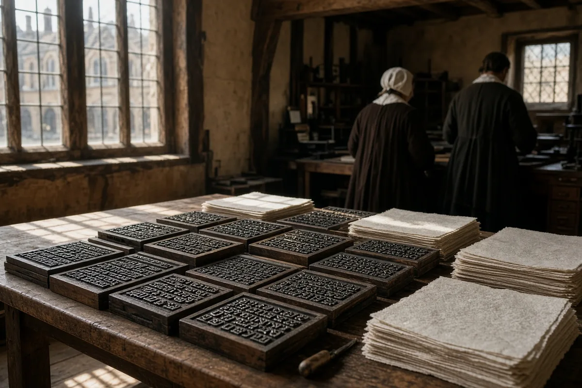 The translation was set into type at the Cambridge press established by Stephen Daye.