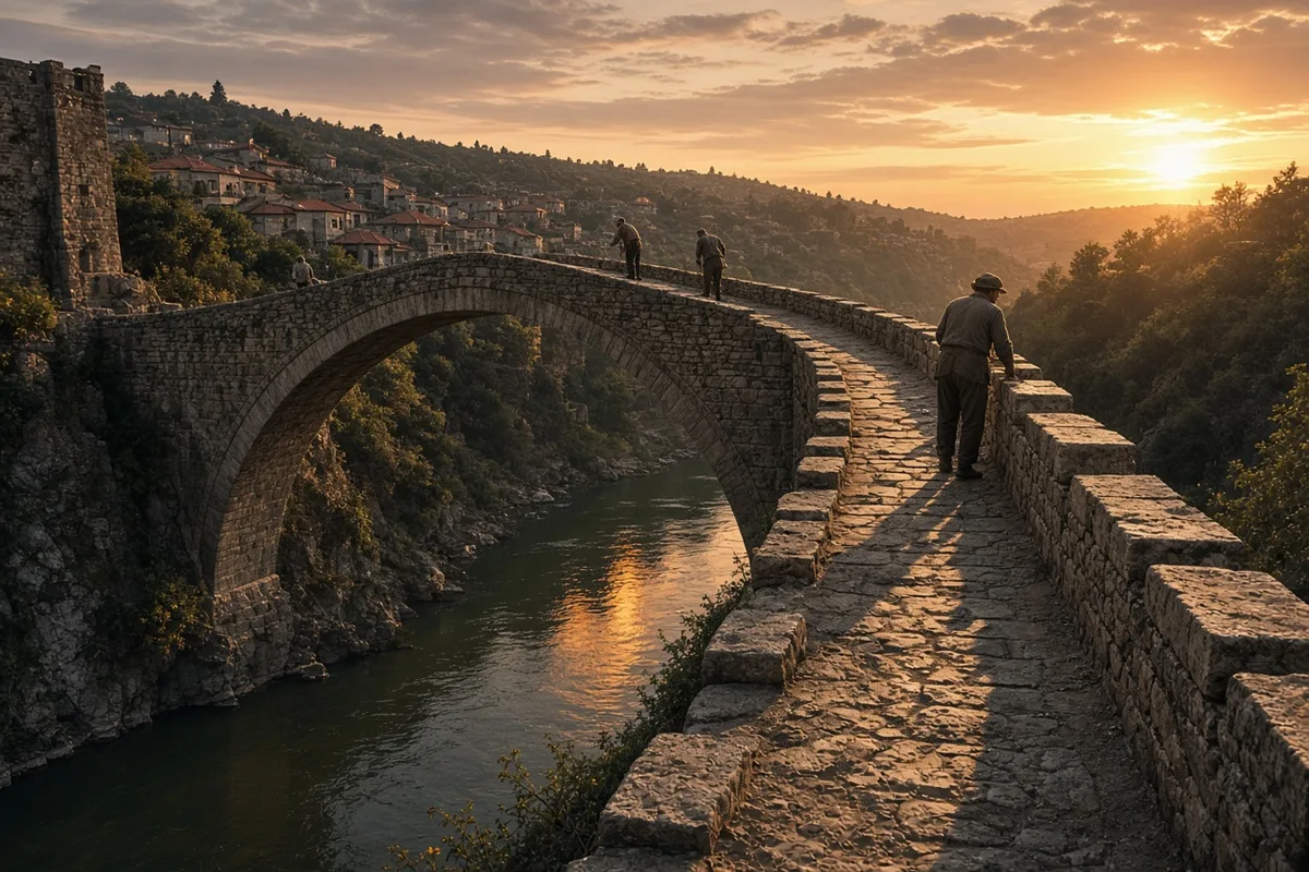 The rebuilt bridge was inaugurated on 23 July 2004 in a ceremony attended by international leaders and local residents.