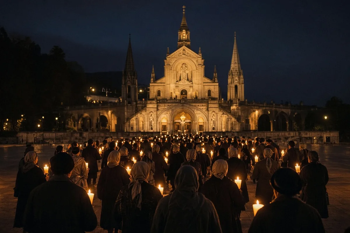 The annual torchlight procession is a central ritual of the Lourdes pilgrimage.