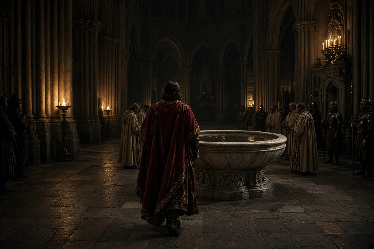 Clovis traveled to Reims to fulfill his promise of baptism under the guidance of Bishop Remigius.