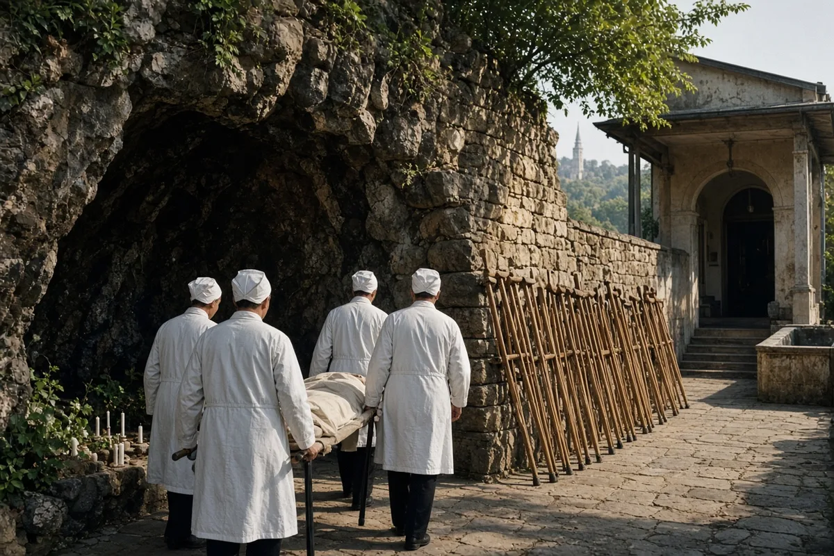 Micheli was brought to the Lourdes shrine for the prescribed immersion in the spring water.