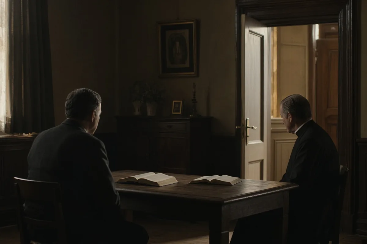Waugh met with Catholic clergy to discuss doctrine and receive instruction ahead of his reception.