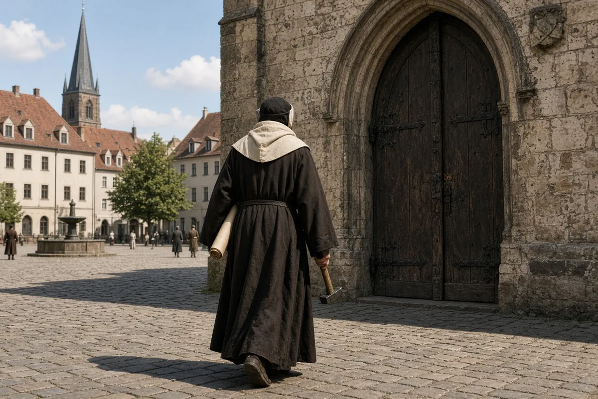 On 31 October 1517 Luther walked to the All Saints' Church to post his theses publicly.