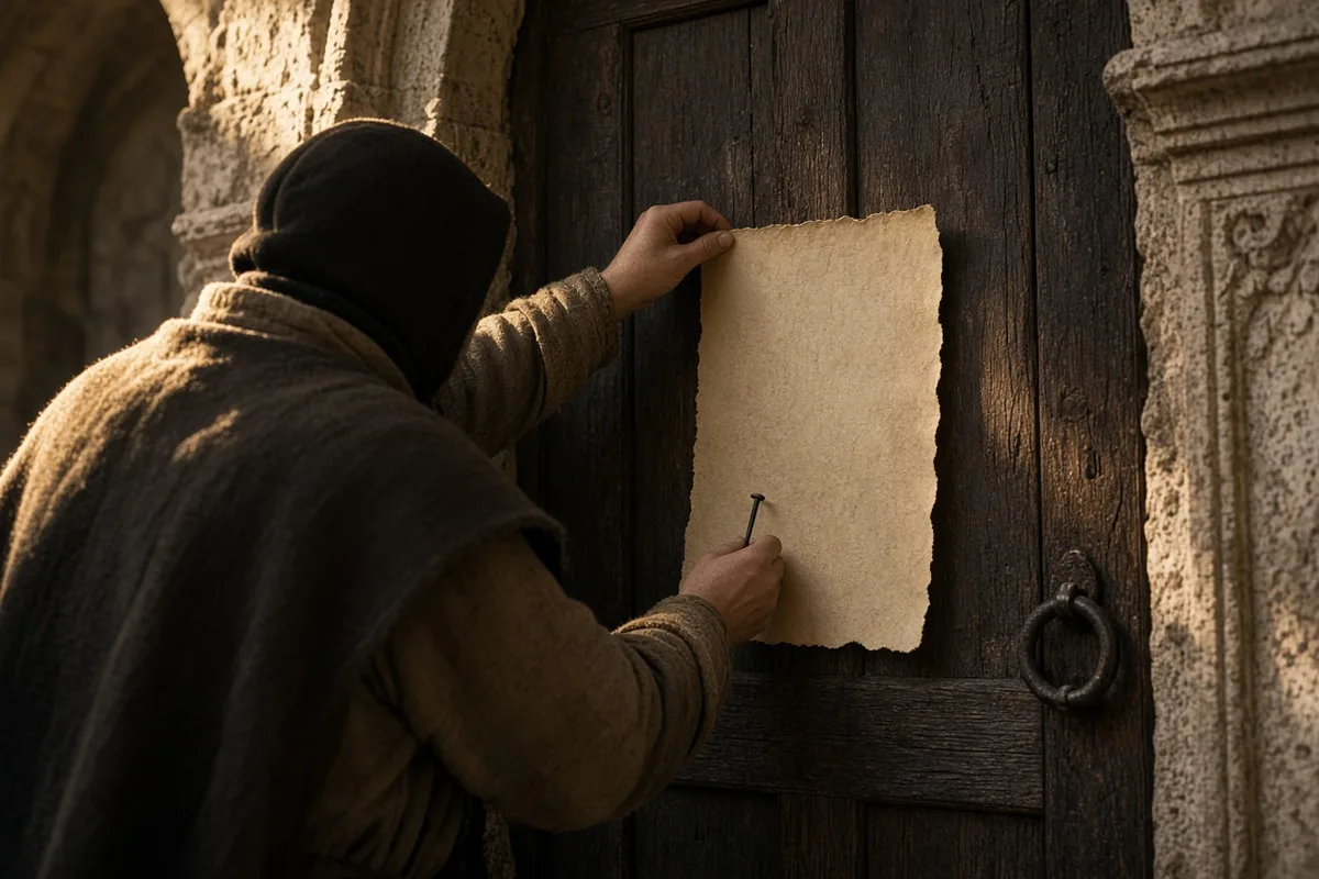 Luther used the church door to announce his call for an academic debate on indulgences.