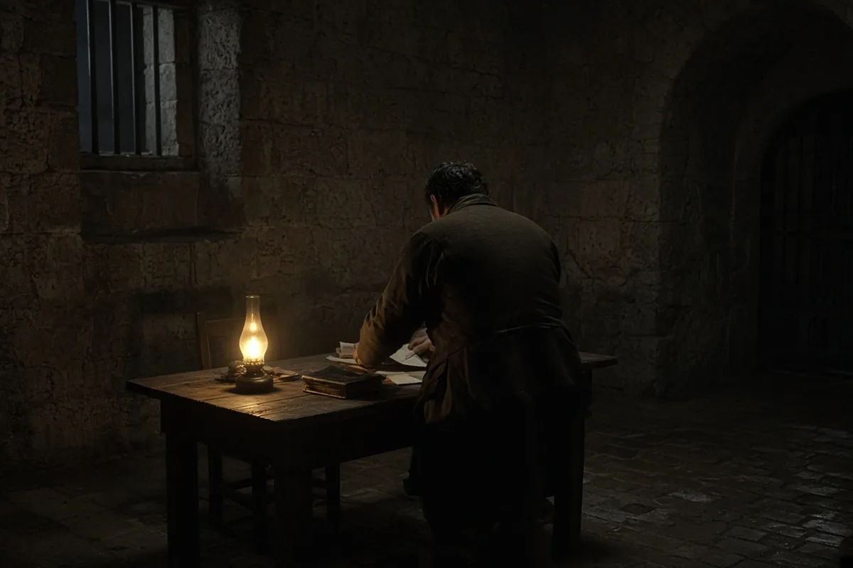 The letters were often concealed inside books to avoid detection by prison censors.