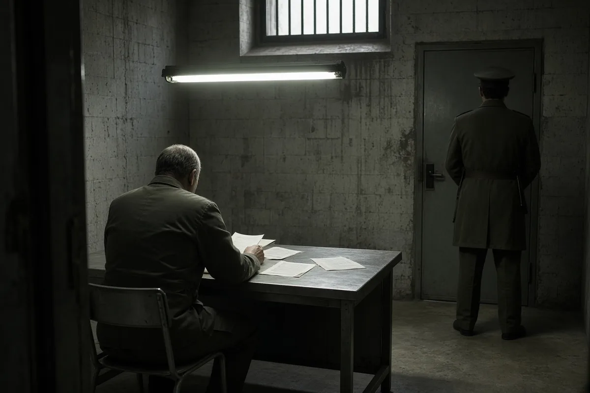 Authorities periodically searched Bonhoeffer's cell and confiscated writings they deemed suspicious.