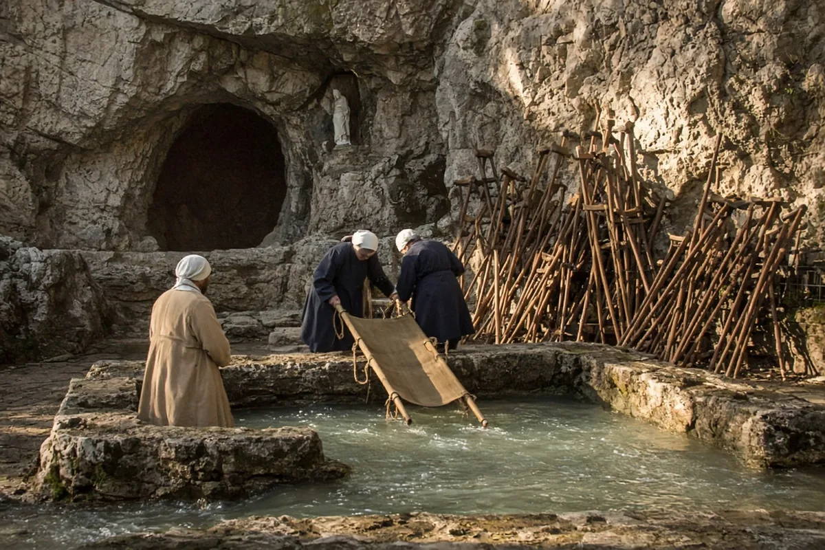 Rose Verrechia was immersed in the Lourdes waters during her pilgrimage.