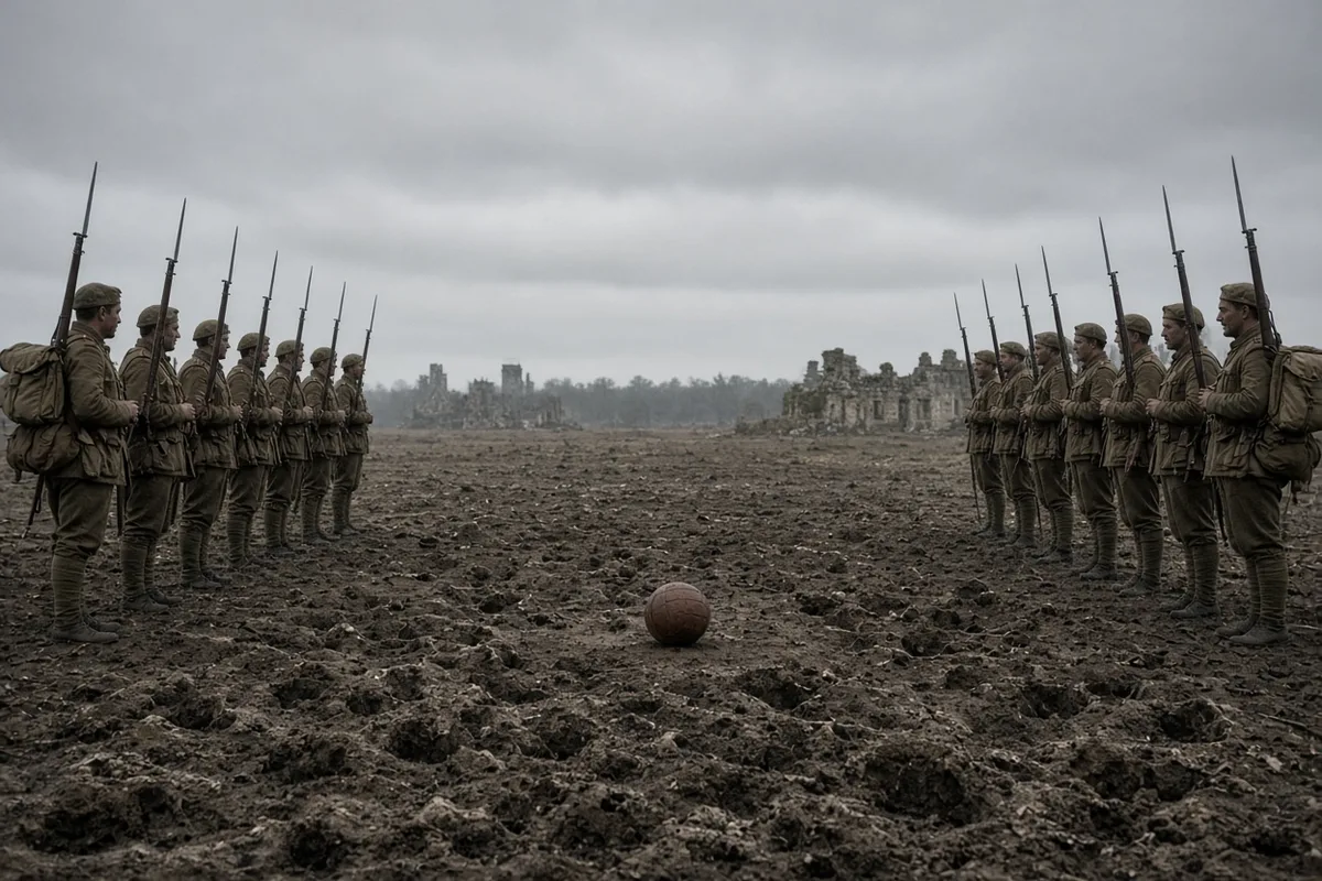 A spontaneous football match took place between British and German soldiers on Christmas Day 1914.