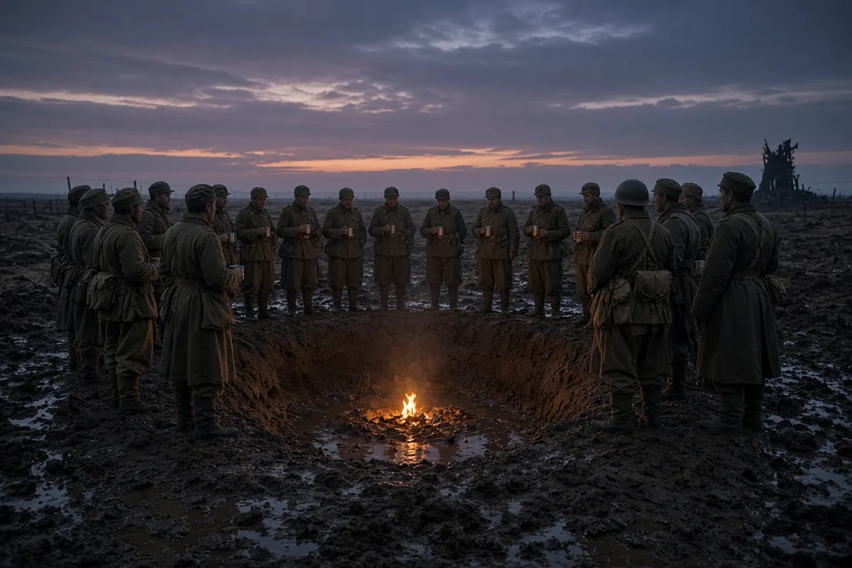 Joint carol singing continued into the evening of the truce along sections of the Western Front.