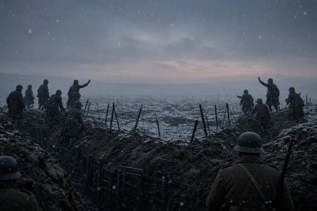 The informal truce ended at nightfall when soldiers returned to their own lines.