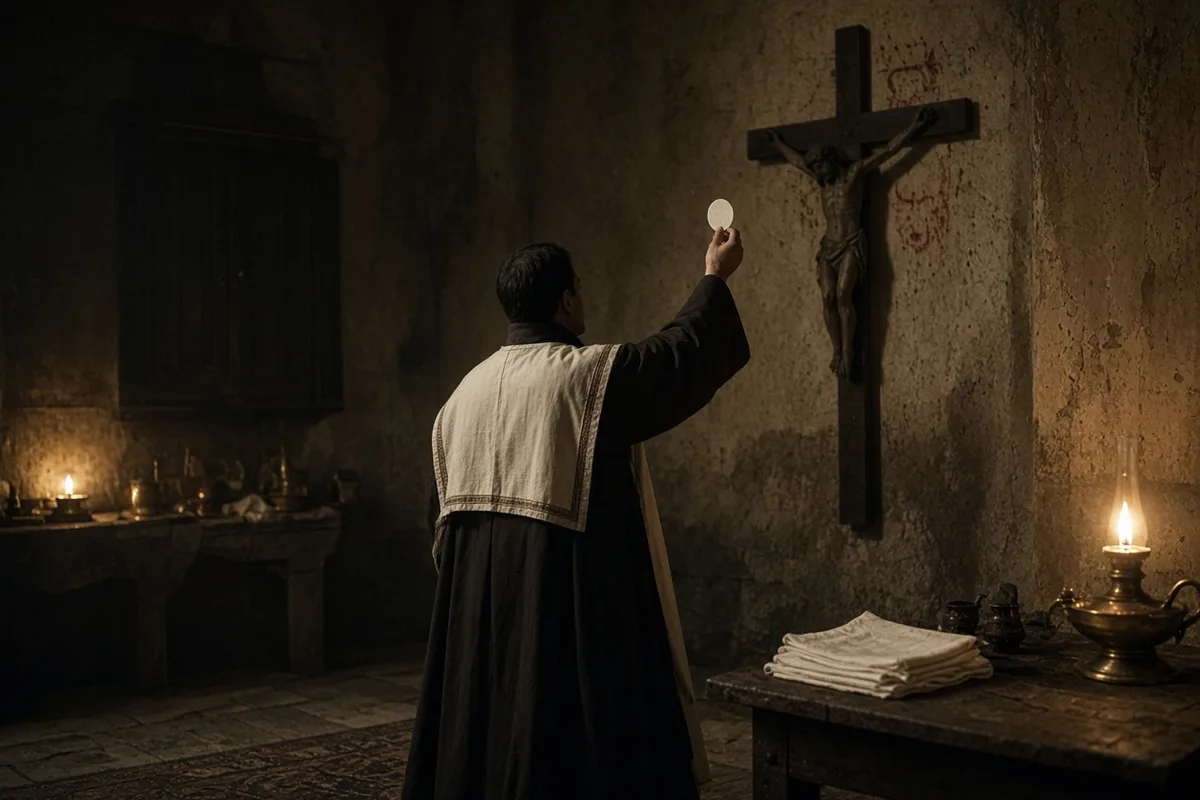 Church witnesses observed the host bearing an image resembling Christ.