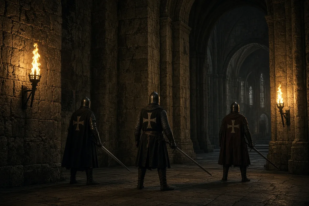 The confrontation inside the cathedral turned violent when the knights drew their weapons against the archbishop.