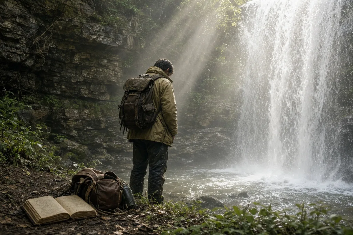 Collins later wrote that the waterfall scene reconciled his identity as a scientist with belief in God.