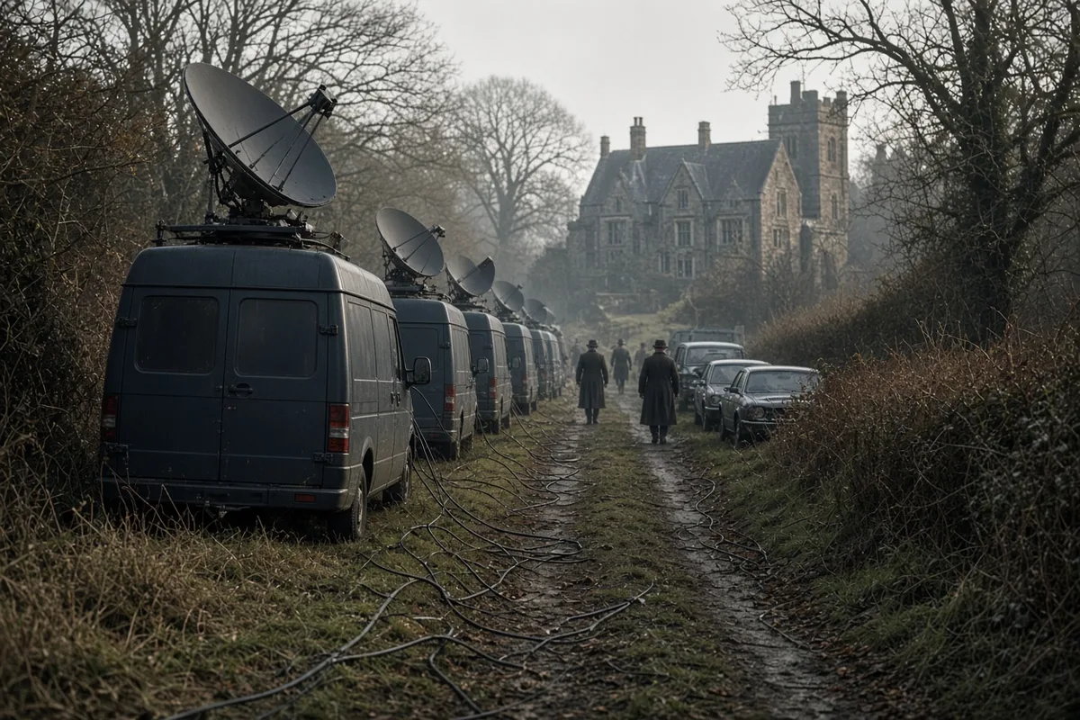 As the fundraiser gained national attention, television crews and news vans crowded the residential lane to cover the story.