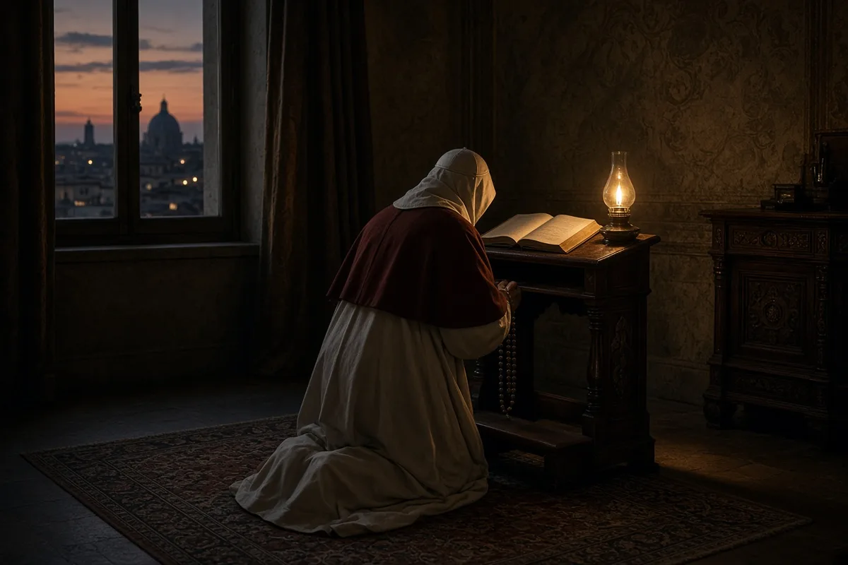 Pope Pius V prayed the rosary in Rome during the hours of the Battle of Lepanto in 1571.