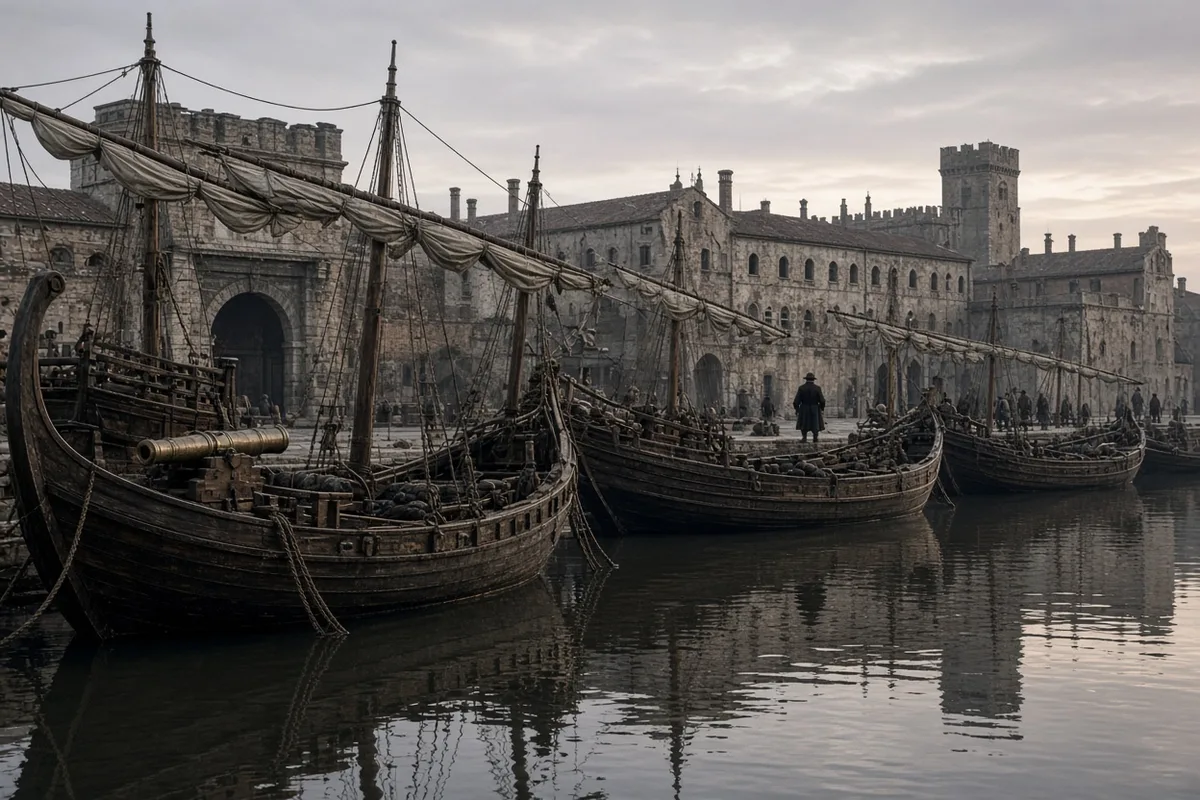 The Holy League fleet departed from Venice in 1571 to confront the Ottoman navy.