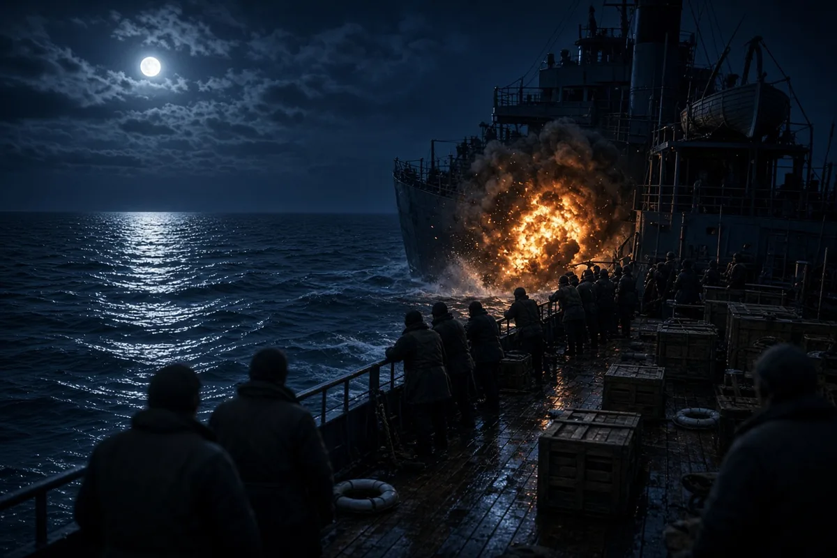 The SS Dorchester was torpedoed by a German U-boat on February 3, 1943, while carrying troops across the North Atlantic.