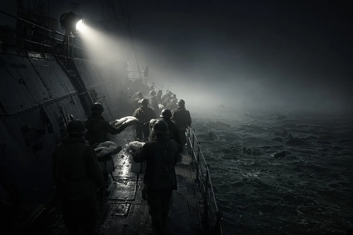 Each chaplain gave away his own life preserver to a soldier who lacked one.