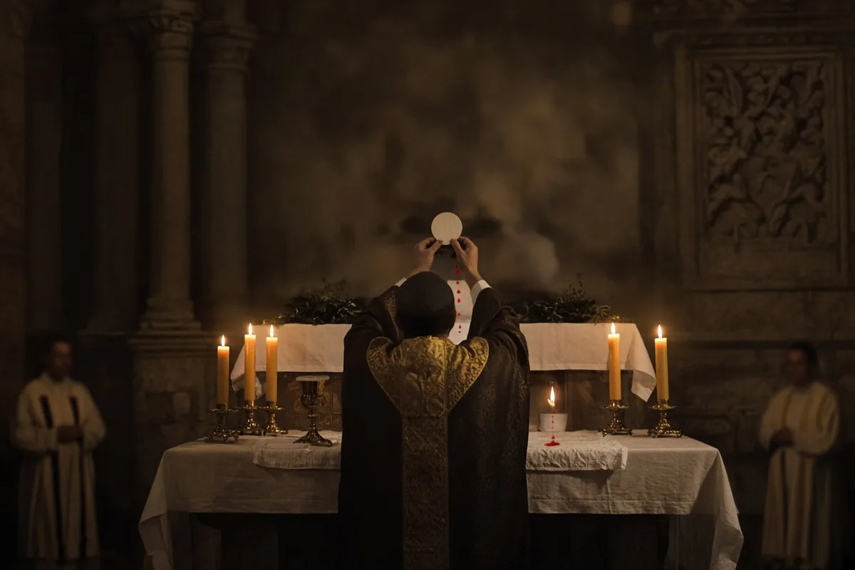 The host began to bleed during the consecration.