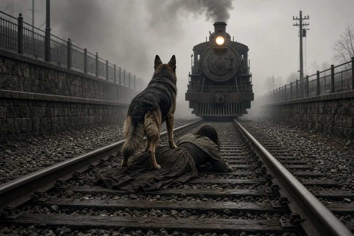 Lilly did not flee, staying beside Spain as the train closed in.