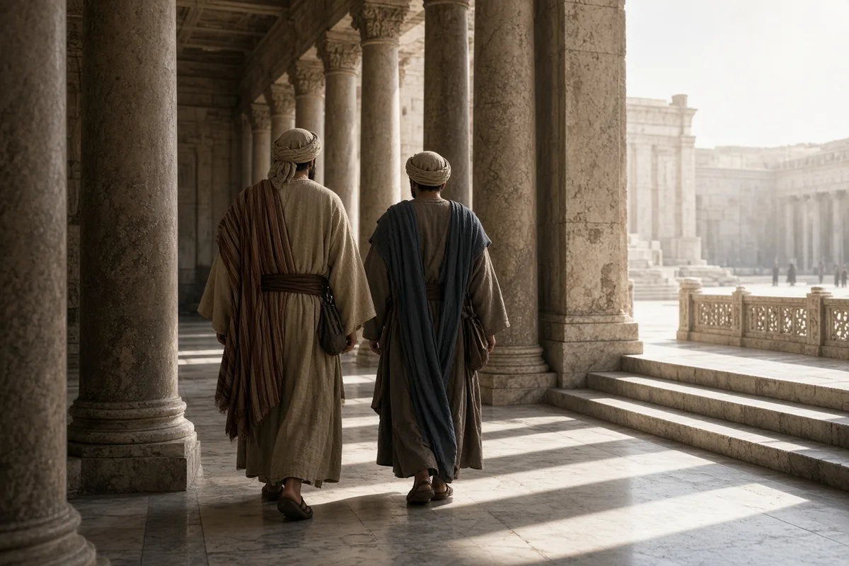 Peter and John went up to the temple at the ninth hour for prayer.