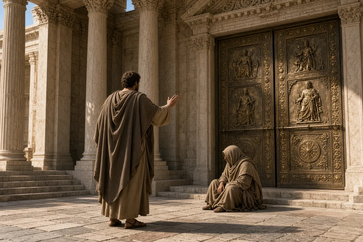 Peter declared he had no silver or gold but would give what he had in the name of Jesus Christ.