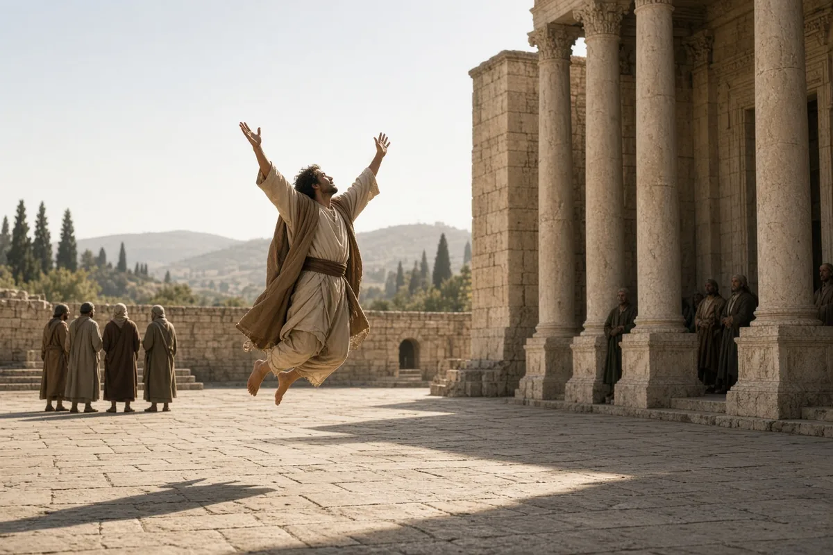 Immediately the man's feet and ankle bones received strength and he walked and leaped.