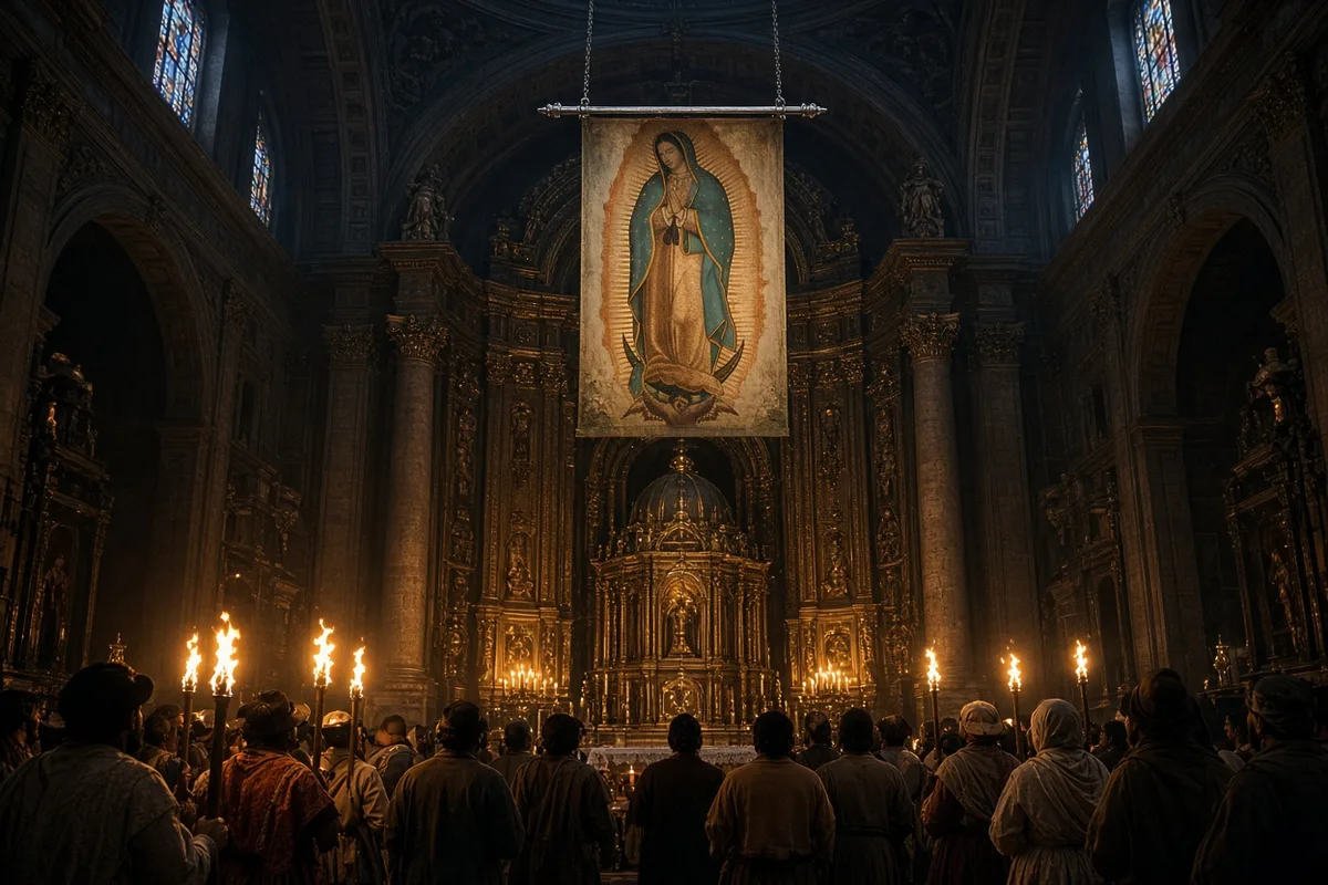 The tilma was publicly displayed in the cathedral shortly after the 1531 event, drawing immediate veneration.