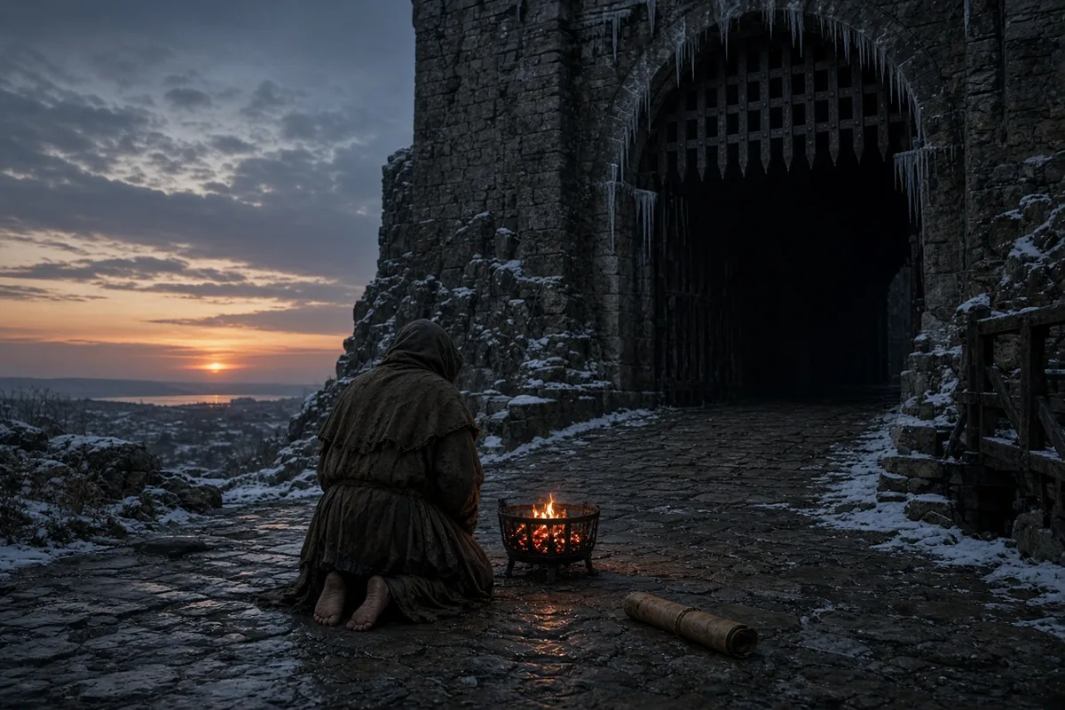 The emperor endured harsh winter conditions while awaiting the pope's decision on absolution.
