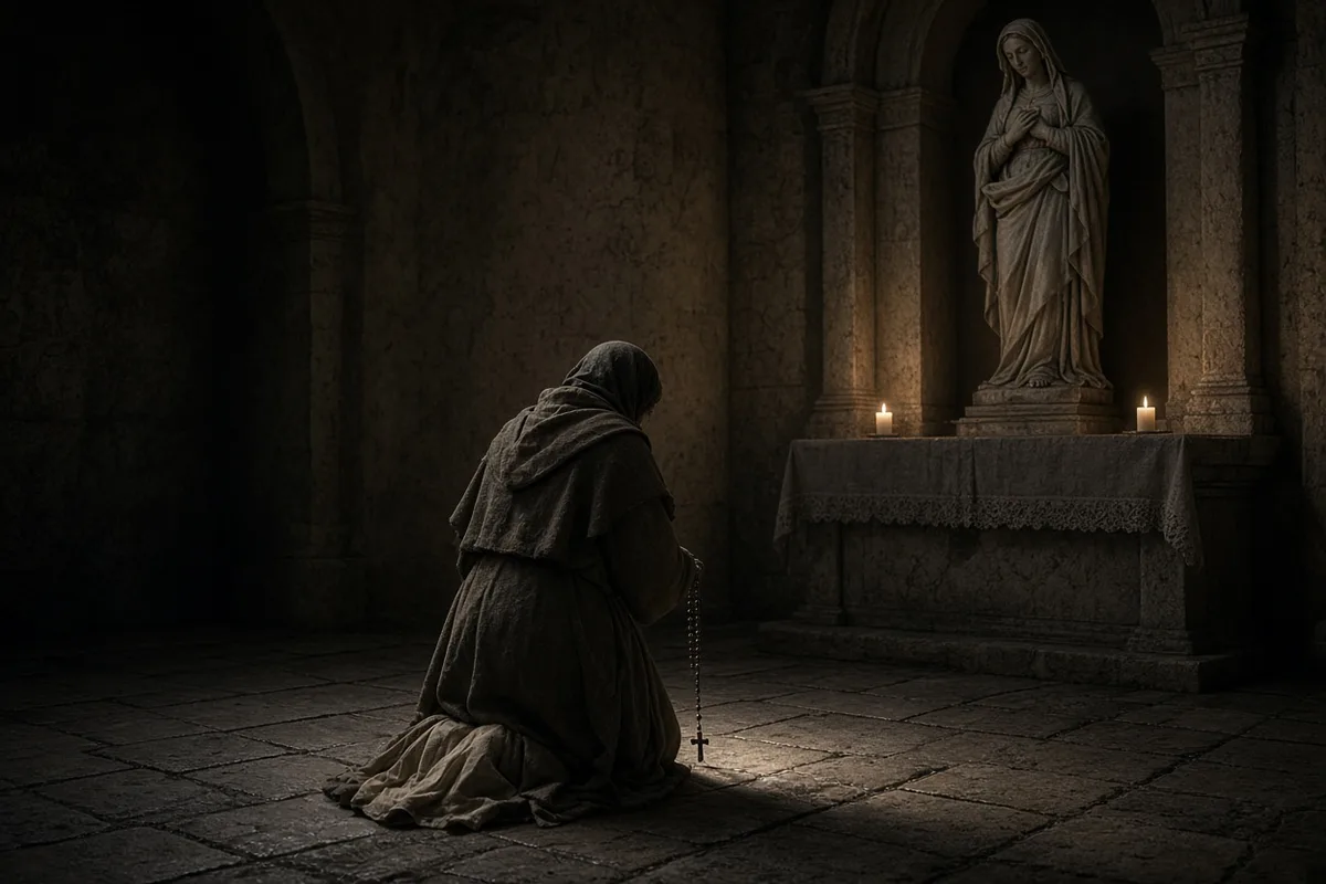 Overcome by contrition, she wept and resolved to amend her life from that hour.