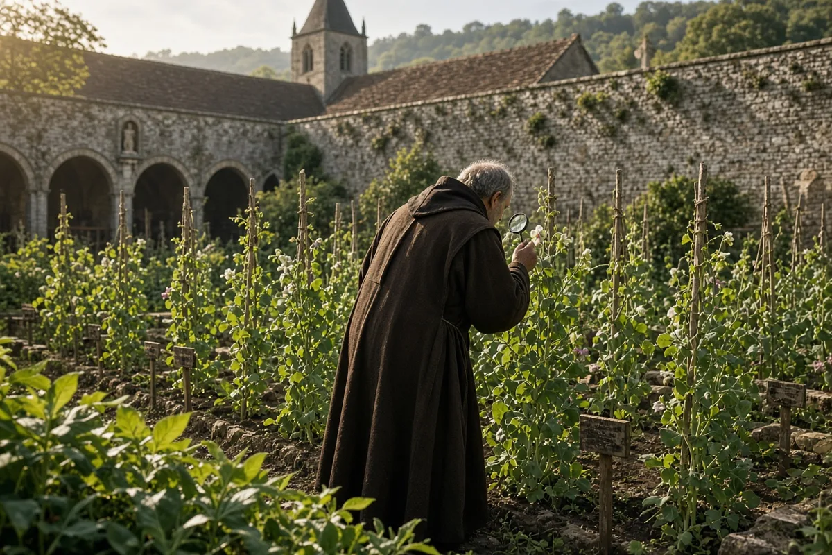 Gregor Mendel cultivated and hand-pollinated thousands of pea plants in the Abbey garden in Brno to study how traits passed between generations.