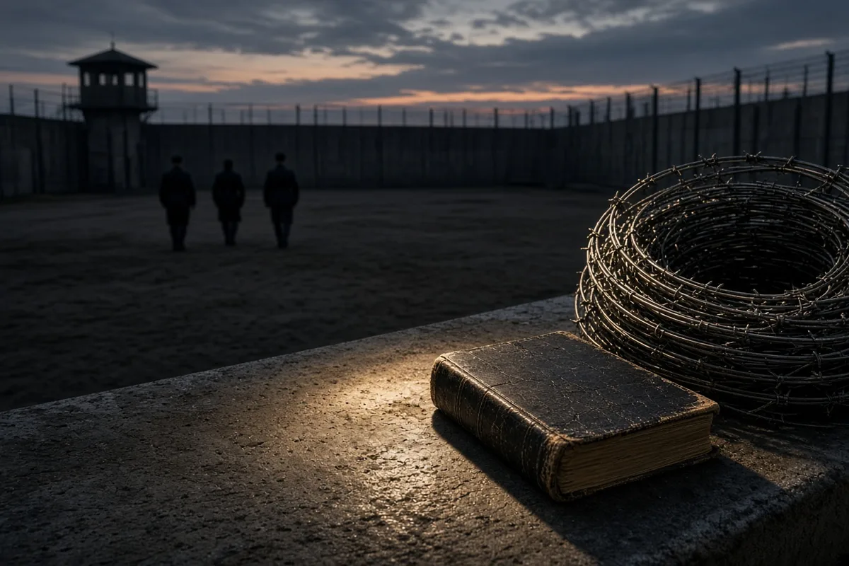Moments of private reflection with Scripture occurred in the prison yard during Cash's incarceration.