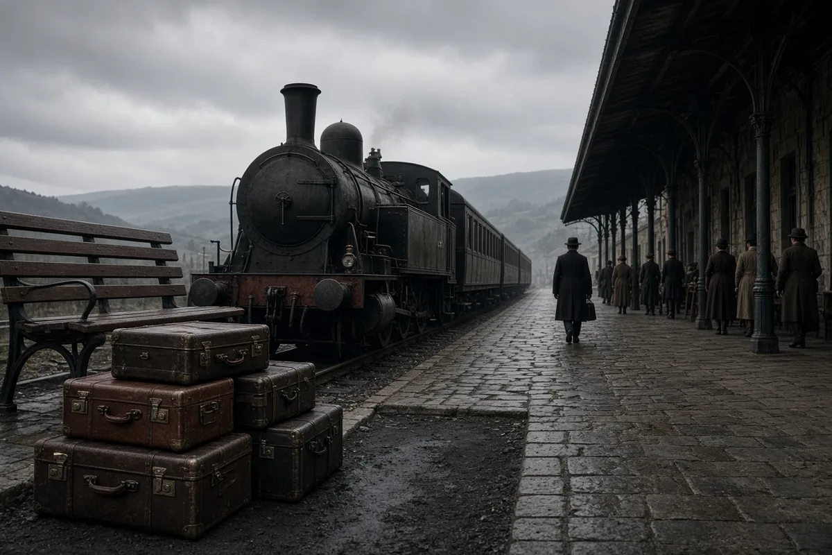 The relative traveled by train to Lourdes as part of a 1947 pilgrimage group.