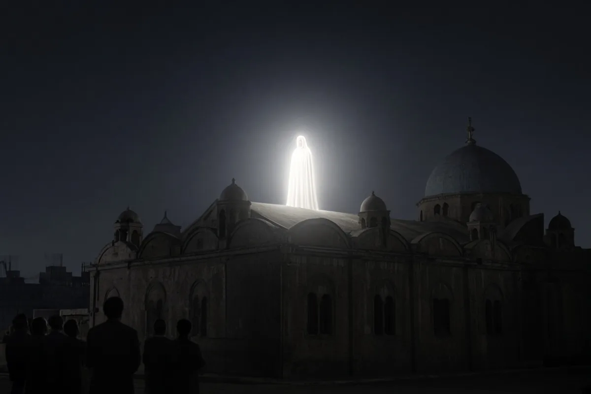 The first reported sighting of the luminous figure occurred on the roof of St. Mary's Church in Zeitoun in April 1968.