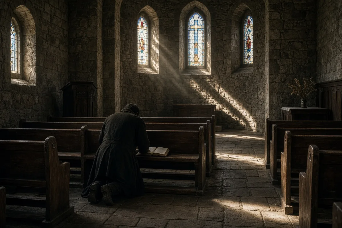 Griffiths entered a church for the first time in years and continued reading there.